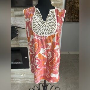 Paisley Print Sleeveless Top. Size‎ M (299)
